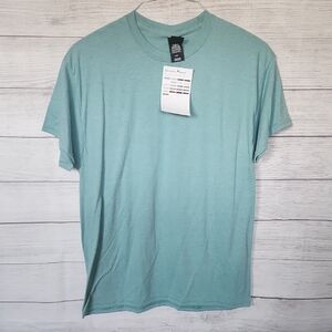 Hanes Green Short Sleeve Tee Classic Crew Neck